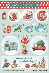 Planche d'autocollants "Douceurs d'hiver"
