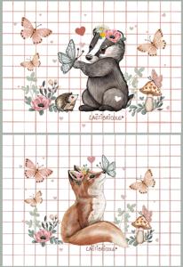 Coupon MINI pochette renard et blaireau