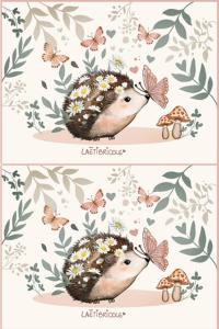 Coupon pochette hérisson sur fond blanc
