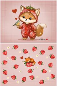 Coupon MINI pochette renard et  fraises 🍓 