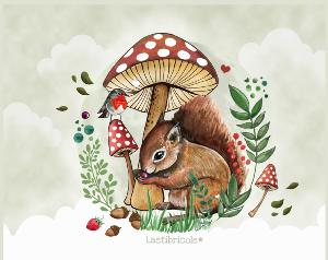 Coupon rabat écureuil sous son champignon + un cadeau