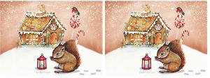 Coupon MINI pochette écureuil et maison pain d'épice x 2