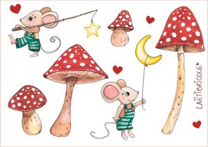 Transfert souris lune et étoile