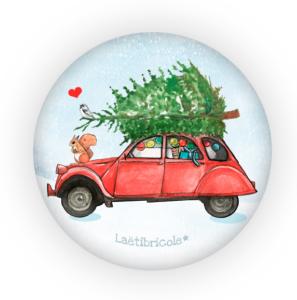 La 2CV rouge et le sapin de Noël