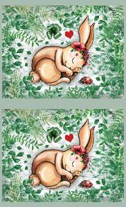 Coupon pochette x2 lapin endormi avec coccinelle