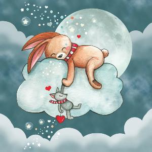 Le lapin sur son nuage