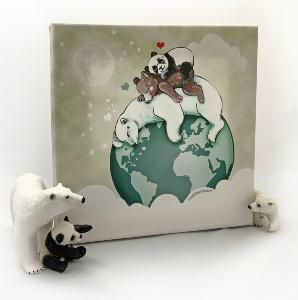 Ours et panda sur la planète