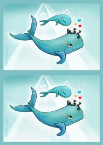 Coupon baleine et panda x 2