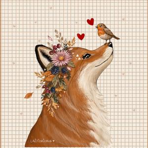 Coupon coussin le renard d'automne