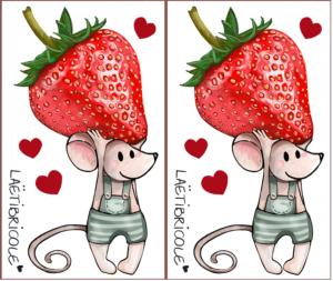 Transfert la souris et sa fraise x 2