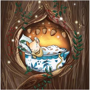 Coupon coussin la souris dans son arbre