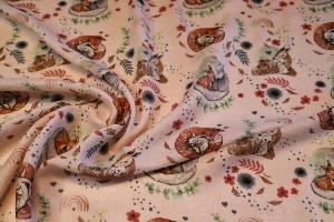 Coupon gaze de coton Forêt rose