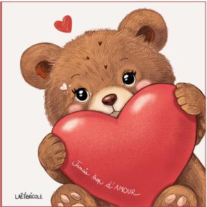 Coupon coussin Grand Coeur d'ours ❤️