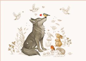 Coupon rabat loup et les oiseaux