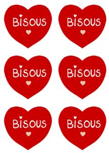 Transfert 6 petits coeurs rouges