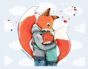Coupon renard père et fils toile