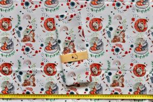 Coupon tissu forêt sur fond blanc réédition