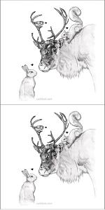 Coupon rennes et animaux polaires pour pochette