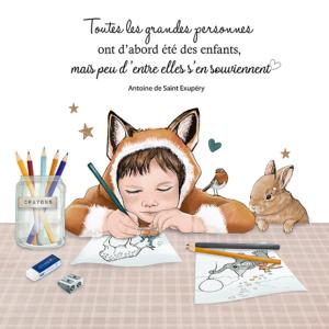 L'enfant renard carte carrée avec citation