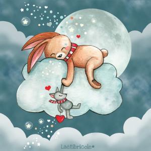 Le lapin endormi sur son nuage