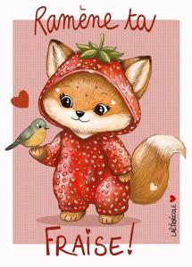 Carte canson Renard & Fraises