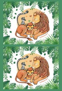 Coupon pochette les lions et le lémurien