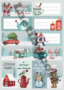 La carte d'étiquettes de Noël à découper