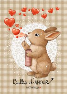 Carte lapin bulles
