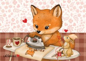 Carte renard et fer à repasser