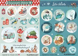 Lot  de 2 planches de stickers